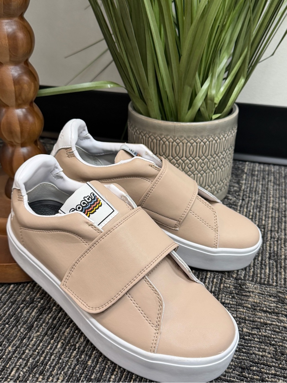 Goats Women’s Slip-On Platform Sneakers in Beige